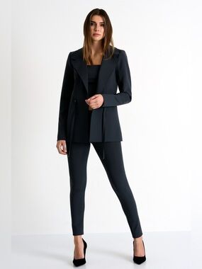 SHAN Size 12 Sofia Pull-On Italian Fabric Legging - Caviar Black